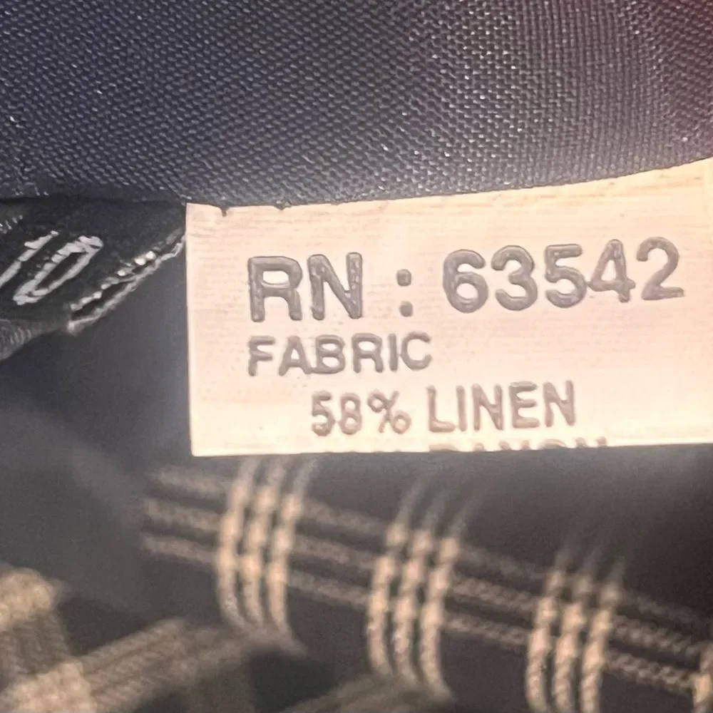 NWT VTG Giorgio Sant’ Angelo Linen Rayon Check Blazer Womens 10p Navy Blue White